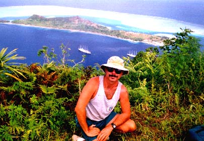 Marc Edge atop Bora Bora, 1996