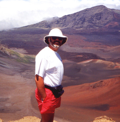 Marc Edge atop Haleakala crater, Maui